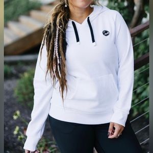 Zyia Active mountain patch hoodie in white